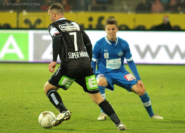 Sturm Graz - Wr. Neustadt
Oesterreichische Fussball Bundesliga, 18. Runde, SK Sturm Graz - SC Wiener Neustadt, Stadion Liebenau Graz, 01.12.2012. 

Foto zeigt Mario Haas (Sturm)
