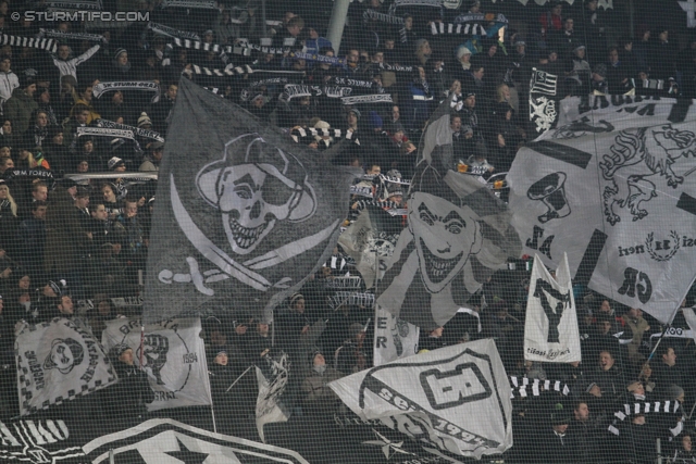 Sturm Graz - RB Salzburg
Oesterreichische Fussball Bundesliga, 19. Runde, SK Sturm Graz - RB Salzburg, Stadion Liebenau Graz, 08.12.2012. 

Foto zeigt Fans von Sturm
