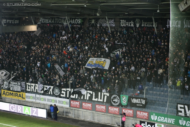 Sturm Graz - RB Salzburg
Oesterreichische Fussball Bundesliga, 19. Runde, SK Sturm Graz - RB Salzburg, Stadion Liebenau Graz, 08.12.2012. 

Foto zeigt Fans von Sturm
