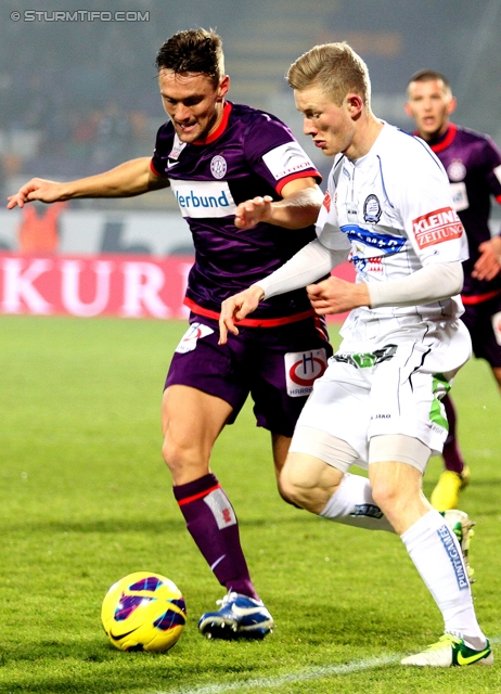 Austria Wien - Sturm Graz
Oesterreichische Fussball Bundesliga, 20. Runde, FK Austria Wien - SK Sturm Graz, Franz-Horr-Stadion Wien, 16.12.2012. 

Foto zeigt Florian Kainz (Sturm)
