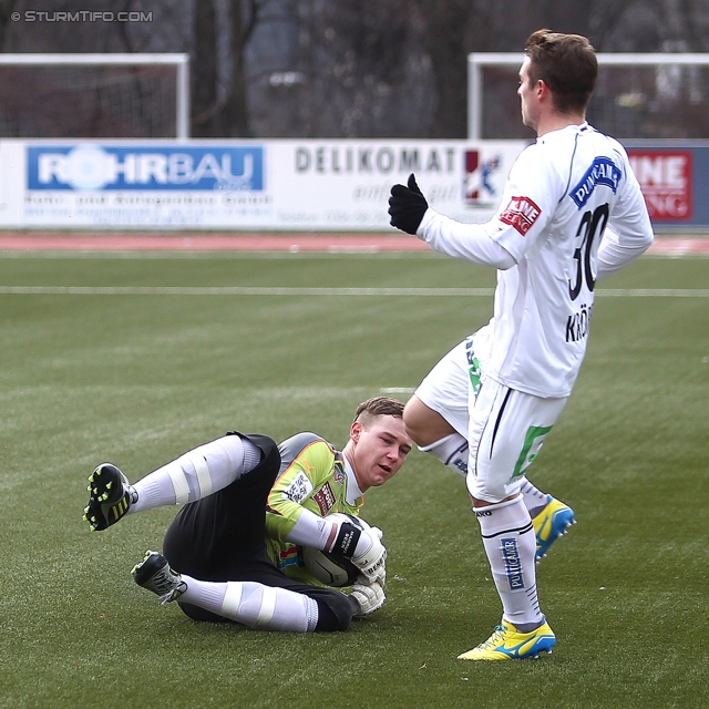 Gratkorn - Sturm Graz
Testspiel,  FC Gratkorn - SK Sturm Graz, Stadion Gratkorn, 12.01.2013. 

Foto zeigt Markus Beer (Gratkorn) und Christoph Kroepfl (Sturm)
