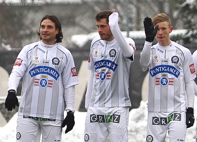 Sturm Graz - Allerheiligen
Testspiel,  SK Sturm Graz - SV Allerheiligen, Trainingszentrum Messendorf, 19.01.2013. 

Foto zeigt Imre Szabics (Sturm), Juergen Saeumel (Sturm) und Florian Kainz (Sturm)
