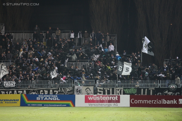 Mattersburg - Sturm Graz
Oesterreichische Fussball Bundesliga, 21. Runde,SV Mattersburg - SK Sturm Graz, Pappelstadion Mattersburg, 16.02.2013. 

Foto zeigt Fans von Sturm
