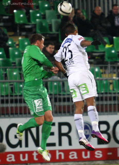 Mattersburg - Sturm Graz
Oesterreichische Fussball Bundesliga, 21. Runde,SV Mattersburg - SK Sturm Graz, Pappelstadion Mattersburg, 16.02.2013. 

Foto zeigt Rubin Rafael Okotie (Sturm)
