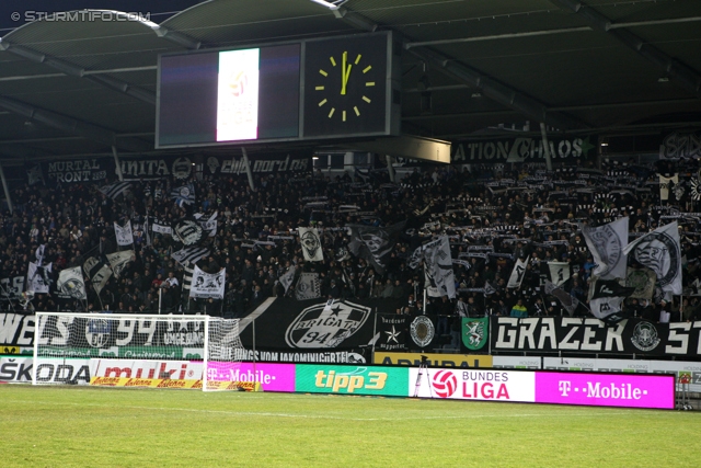 Sturm Graz - Wolfsberg
Oesterreichische Fussball Bundesliga, 22. Runde, SK Sturm Graz - Wolfsberger AC, Stadion Liebenau Graz, 23.02.2013. 

Foto zeigt Fans von Sturm
