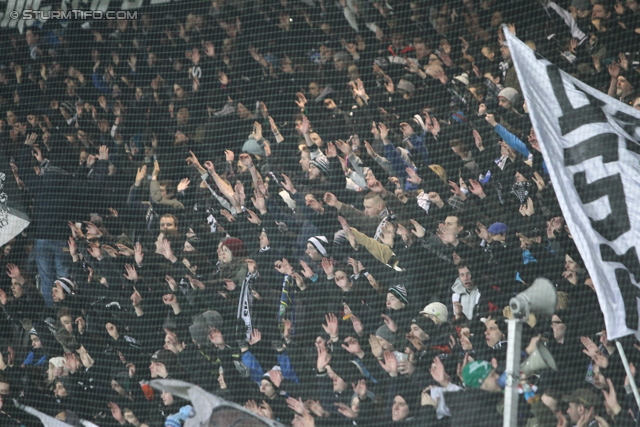 Sturm Graz - Wolfsberg
Oesterreichische Fussball Bundesliga, 22. Runde, SK Sturm Graz - Wolfsberger AC, Stadion Liebenau Graz, 23.02.2013. 

Foto zeigt Fans von Sturm
