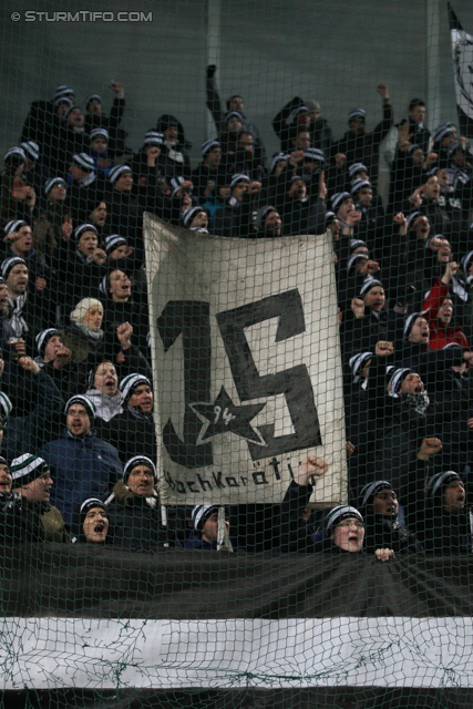 Rapid Wien - Sturm Graz
Oesterreichische Fussball Bundesliga, 23. Runde, SK Rapid Wien - SK Sturm Graz, Gerhard Hanappi Stadion Wien, 23.02.2013. 

Foto zeigt Fans von Sturm
