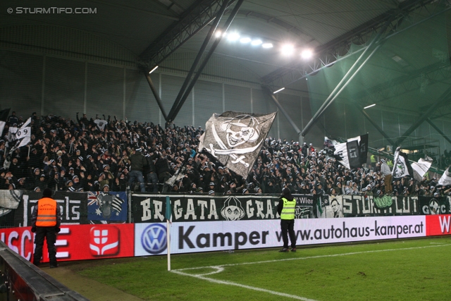 Rapid Wien - Sturm Graz
Oesterreichische Fussball Bundesliga, 23. Runde, SK Rapid Wien - SK Sturm Graz, Gerhard Hanappi Stadion Wien, 23.02.2013. 

Foto zeigt Fans von Sturm
