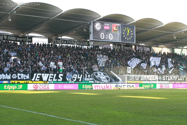 Sturm Graz - Admira Wacker
Oesterreichische Fussball Bundesliga, 24. Runde, SK Sturm Graz - FC Admira Wacker Moedling, Stadion Liebenau Graz, 02.03.2013. 

Foto zeigt Fans von Sturm
