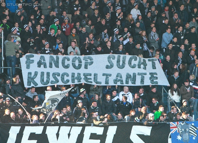 Sturm Graz - Admira Wacker
Oesterreichische Fussball Bundesliga, 24. Runde, SK Sturm Graz - FC Admira Wacker Moedling, Stadion Liebenau Graz, 02.03.2013. 

Foto zeigt Fans von Sturm
