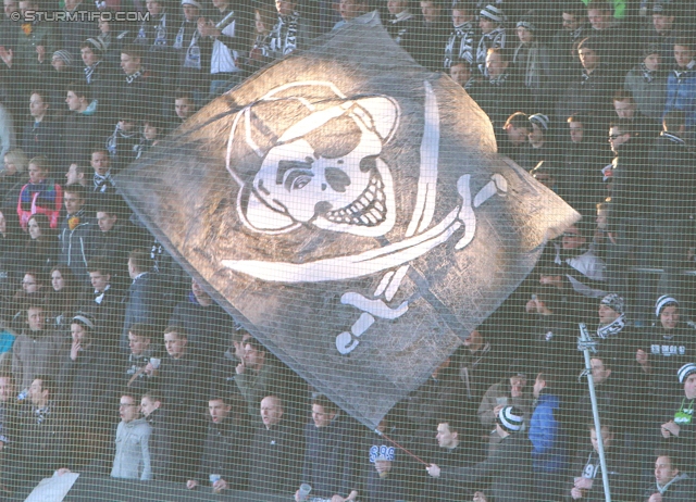 Sturm Graz - Admira Wacker
Oesterreichische Fussball Bundesliga, 24. Runde, SK Sturm Graz - FC Admira Wacker Moedling, Stadion Liebenau Graz, 02.03.2013. 

Foto zeigt Fans von Sturm
