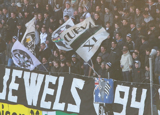 Sturm Graz - Admira Wacker
Oesterreichische Fussball Bundesliga, 24. Runde, SK Sturm Graz - FC Admira Wacker Moedling, Stadion Liebenau Graz, 02.03.2013. 

Foto zeigt Fans von Sturm
