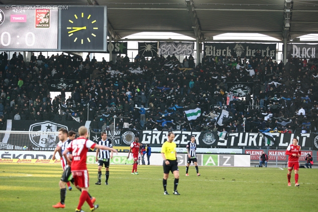 Sturm Graz - Admira Wacker
Oesterreichische Fussball Bundesliga, 24. Runde, SK Sturm Graz - FC Admira Wacker Moedling, Stadion Liebenau Graz, 02.03.2013. 

Foto zeigt Fans von Sturm
