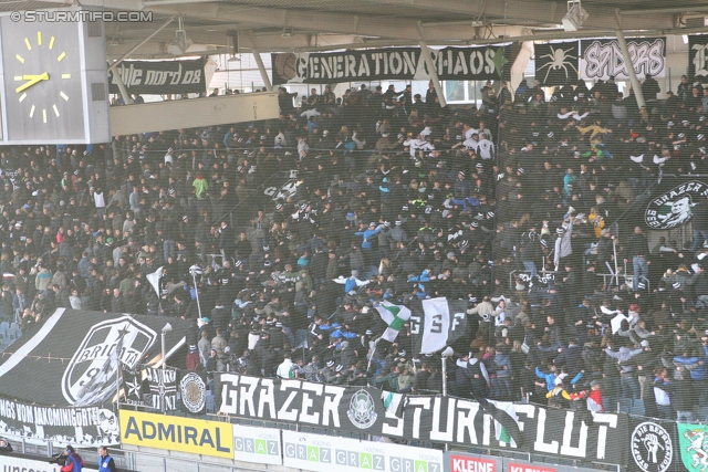 Sturm Graz - Admira Wacker
Oesterreichische Fussball Bundesliga, 24. Runde, SK Sturm Graz - FC Admira Wacker Moedling, Stadion Liebenau Graz, 02.03.2013. 

Foto zeigt Fans von Sturm
