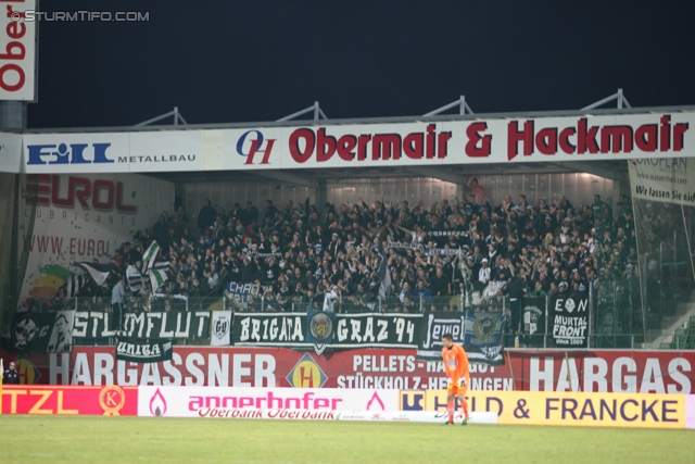 Ried - Sturm Graz
Oesterreichische Fussball Bundesliga, 25. Runde, SV Ried- SK Sturm Graz, Arena Ried, 09.03.2013. 

Foto zeigt Fans von Sturm
