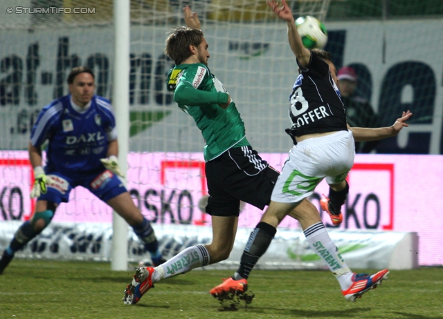 Ried - Sturm Graz
Oesterreichische Fussball Bundesliga, 25. Runde, SV Ried- SK Sturm Graz, Arena Ried, 09.03.2013. 

Foto zeigt David Schloffer (Sturm)
