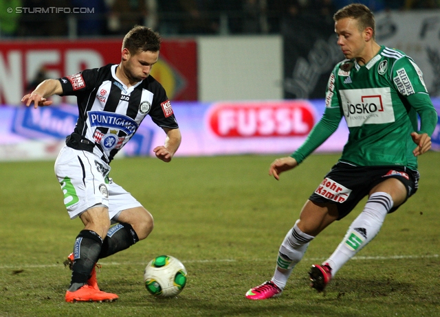 Ried - Sturm Graz
Oesterreichische Fussball Bundesliga, 25. Runde, SV Ried- SK Sturm Graz, Arena Ried, 09.03.2013. 

Foto zeigt David Schloffer (Sturm)
