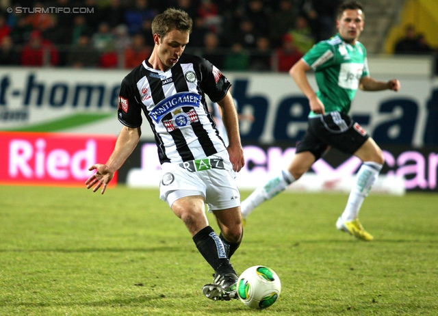 Ried - Sturm Graz
Oesterreichische Fussball Bundesliga, 25. Runde, SV Ried- SK Sturm Graz, Arena Ried, 09.03.2013. 

Foto zeigt Tobias Kainz (Sturm)
