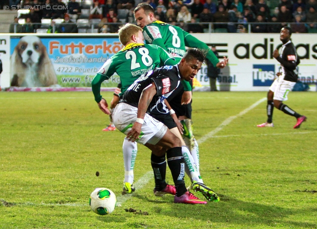 Ried - Sturm Graz
Oesterreichische Fussball Bundesliga, 25. Runde, SV Ried- SK Sturm Graz, Arena Ried, 09.03.2013. 

Foto zeigt Rubin Rafael Okotie (Sturm)
