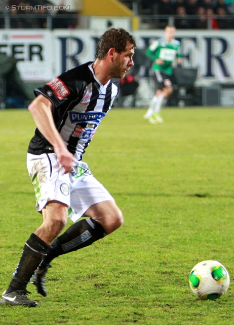 Ried - Sturm Graz
Oesterreichische Fussball Bundesliga, 25. Runde, SV Ried- SK Sturm Graz, Arena Ried, 09.03.2013. 

Foto zeigt Juergen Saeumel (Sturm)
