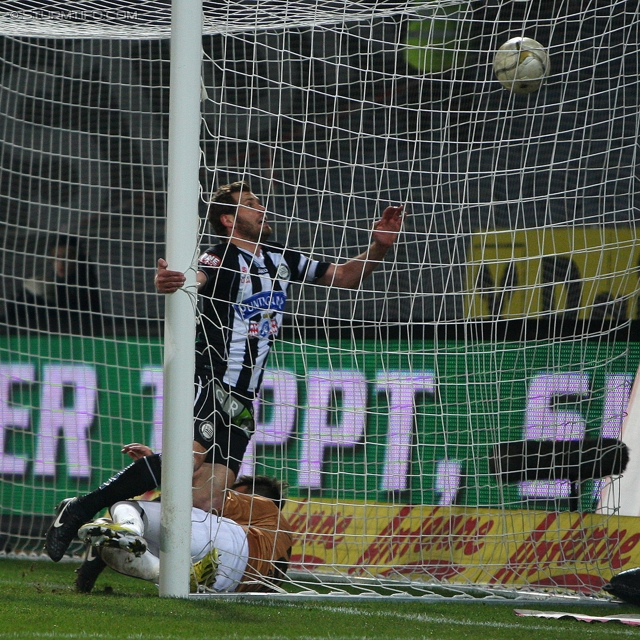 Sturm Graz - Innsbruck
Oesterreichische Fussball Bundesliga, 26. Runde, SK Sturm Graz - FC Wacker Innsbruck, Stadion Liebenau Graz, 16.03.2013. 

Foto zeigt Juergen Saeumel (Sturm)
Schlüsselwörter: tor