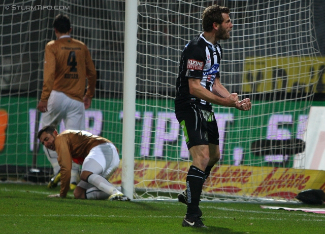 Sturm Graz - Innsbruck
Oesterreichische Fussball Bundesliga, 26. Runde, SK Sturm Graz - FC Wacker Innsbruck, Stadion Liebenau Graz, 16.03.2013. 

Foto zeigt Juergen Saeumel (Sturm)
Schlüsselwörter: torjubel