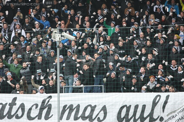 Salzburg - Sturm Graz
Oesterreichische Fussball Bundesliga, 28. Runde, FC RB Salzburg - SK Sturm Graz, Stadion Wals-Siezenheim, 07.04.2013. 

Foto zeigt Fans von Sturm mit einer Choreografie
