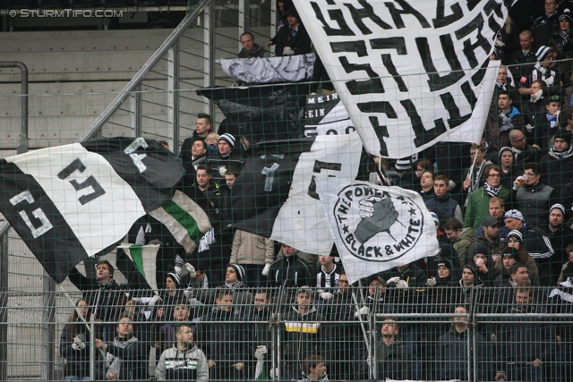 Salzburg - Sturm Graz
Oesterreichische Fussball Bundesliga, 28. Runde, FC RB Salzburg - SK Sturm Graz, Stadion Wals-Siezenheim, 07.04.2013. 

Foto zeigt Fans von Sturm
