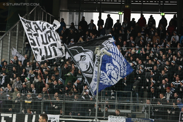 Salzburg - Sturm Graz
Oesterreichische Fussball Bundesliga, 28. Runde, FC RB Salzburg - SK Sturm Graz, Stadion Wals-Siezenheim, 07.04.2013. 

Foto zeigt Fans von Sturm
