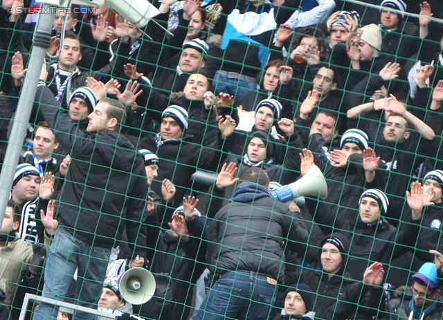 Salzburg - Sturm Graz
Oesterreichische Fussball Bundesliga, 28. Runde, FC RB Salzburg - SK Sturm Graz, Stadion Wals-Siezenheim, 07.04.2013. 

Foto zeigt Fans von Sturm
