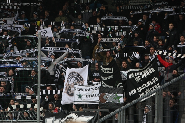 Salzburg - Sturm Graz
Oesterreichische Fussball Bundesliga, 28. Runde, FC RB Salzburg - SK Sturm Graz, Stadion Wals-Siezenheim, 07.04.2013. 

Foto zeigt Fans von Sturm
