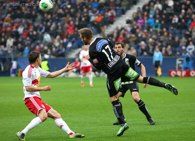 Salzburg - Sturm Graz
Oesterreichische Fussball Bundesliga, 28. Runde, FC RB Salzburg - SK Sturm Graz, Stadion Wals-Siezenheim, 07.04.2013. 

Foto zeigt Martin Ehrenreich (Sturm)
Schlüsselwörter: kopfball