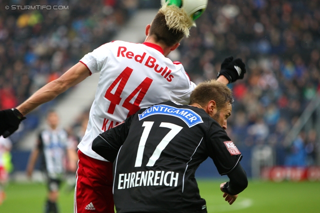 Salzburg - Sturm Graz
Oesterreichische Fussball Bundesliga, 28. Runde, FC RB Salzburg - SK Sturm Graz, Stadion Wals-Siezenheim, 07.04.2013. 

Foto zeigt Kevin Kampl (Salzburg) und Martin Ehrenreich (Sturm)
Schlüsselwörter: kopfball