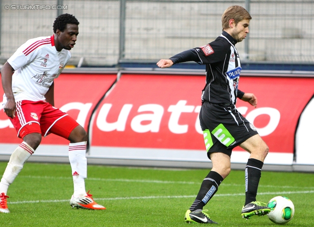 Salzburg - Sturm Graz
Oesterreichische Fussball Bundesliga, 28. Runde, FC RB Salzburg - SK Sturm Graz, Stadion Wals-Siezenheim, 07.04.2013. 

Foto zeigt Manuel Weber (Sturm)
