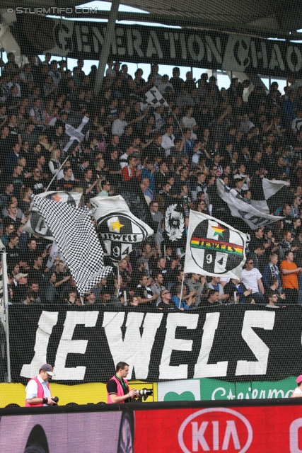 Sturm Graz - Austria Wien
Oesterreichische Fussball Bundesliga, 29. Runde, SK Sturm Graz - FK Austria Wien, Stadion Liebenau Graz, 14.04.2013. 

Foto zeigt Fans von Sturm 
