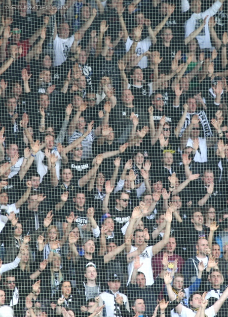 Sturm Graz - Austria Wien
Oesterreichische Fussball Bundesliga, 29. Runde, SK Sturm Graz - FK Austria Wien, Stadion Liebenau Graz, 14.04.2013. 

Foto zeigt Fans von Sturm 
