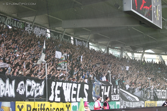 Sturm Graz - Austria Wien
Oesterreichische Fussball Bundesliga, 29. Runde, SK Sturm Graz - FK Austria Wien, Stadion Liebenau Graz, 14.04.2013. 

Foto zeigt Fans von Sturm
