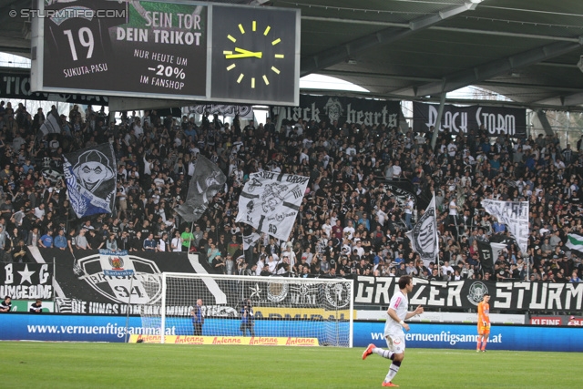 Sturm Graz - Austria Wien
Oesterreichische Fussball Bundesliga, 29. Runde, SK Sturm Graz - FK Austria Wien, Stadion Liebenau Graz, 14.04.2013. 

Foto zeigt Fans von Sturm
