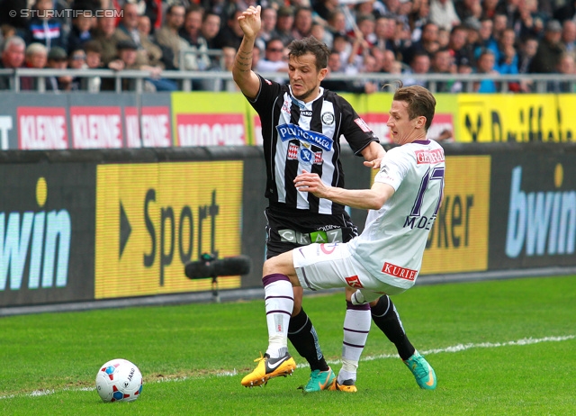 Sturm Graz - Austria Wien
Oesterreichische Fussball Bundesliga, 29. Runde, SK Sturm Graz - FK Austria Wien, Stadion Liebenau Graz, 14.04.2013. 

Foto zeigt Haris Bukva (Sturm) und Florian Mader (Austria)
