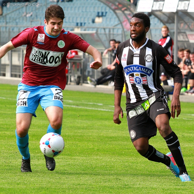 Sturm Graz - Mattersburg
Oesterreichische Fussball Bundesliga, 30. Runde, SK Sturm Graz - SV Mattersburg, Stadion Liebenau Graz, 20.04.2013. 

Foto zeigt Richard Sukuta-Pasu (Sturm)
