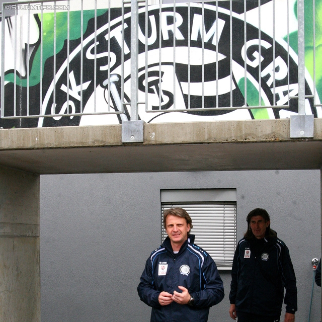 Pressekonferenz und Training Sturm
Oesterreichische Fussball Bundesliga, SK Sturm Graz Pressekonferenz und Training, Trainingszentrum Messendorf, 23.04.2013.

Foto zeigt Markus Schopp (Cheftrainer Sturm)
