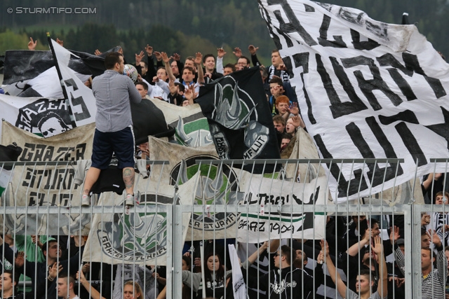 Wolfsberg - Sturm Graz
Oesterreichische Fussball Bundesliga, 31. Runde, Wolfsberger AC - SK Sturm Graz, Lavanttal Arena Wolfsberg, 27.04.2013. 

Foto zeigt Fans von Sturm
