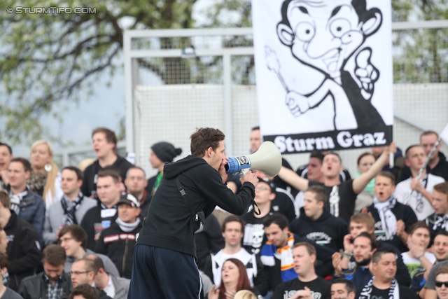 Wolfsberg - Sturm Graz
Oesterreichische Fussball Bundesliga, 31. Runde, Wolfsberger AC - SK Sturm Graz, Lavanttal Arena Wolfsberg, 27.04.2013. 

Foto zeigt Fans von Sturm
