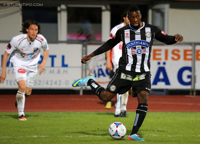 Wolfsberg - Sturm Graz
Oesterreichische Fussball Bundesliga, 31. Runde, Wolfsberger AC - SK Sturm Graz, Lavanttal Arena Wolfsberg, 27.04.2013. 

Foto zeigt Richard Sukuta-Pasu (Sturm)
