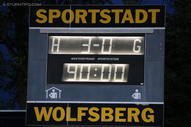 Wolfsberg - Sturm Graz
Oesterreichische Fussball Bundesliga, 31. Runde, Wolfsberger AC - SK Sturm Graz, Lavanttal Arena Wolfsberg, 27.04.2013. 

Foto zeigt die Anzeigetafel
