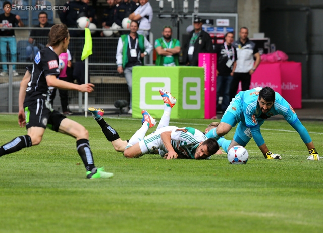 Sturm Graz - Rapid Wien
Oesterreichische Fussball Bundesliga, 32. Runde, SK Sturm Graz - SK Rapid Wien, Stadion Liebenau Graz, 05.05.2013. 

Foto zeigt Andreas Hoelzl (Sturm) und Jan Novota (Rapid)
Schlüsselwörter: tor