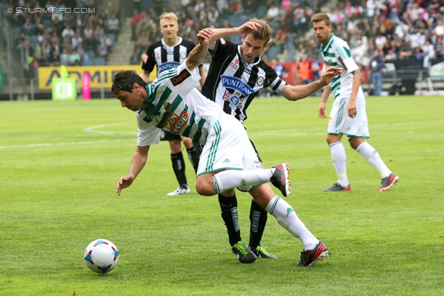 Sturm Graz - Rapid Wien
Oesterreichische Fussball Bundesliga, 32. Runde, SK Sturm Graz - SK Rapid Wien, Stadion Liebenau Graz, 05.05.2013. 

Foto zeigt Manuel Weber (Sturm)
Schlüsselwörter: foul