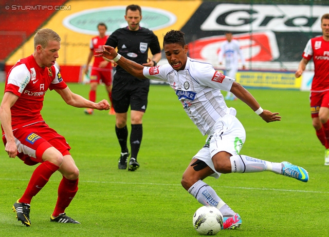 Admira Wacker - Sturm Graz
Oesterreichische Fussball Bundesliga, 33. Runde, FC Admira Wacker Moedling - SK Sturm Graz, Stadion Suedstadt Maria Enzersdorf, 11.05.2013. 

Foto zeigt Rubin Rafael Okotie (Sturm)
