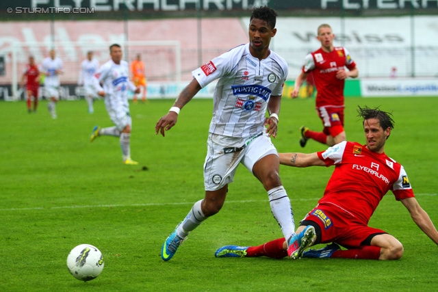 Admira Wacker - Sturm Graz
Oesterreichische Fussball Bundesliga, 33. Runde, FC Admira Wacker Moedling - SK Sturm Graz, Stadion Suedstadt Maria Enzersdorf, 11.05.2013. 

Foto zeigt Rubin Rafael Okotie (Sturm)
