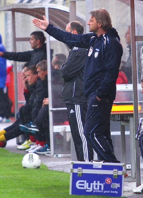 Admira Wacker - Sturm Graz
Oesterreichische Fussball Bundesliga, 33. Runde, FC Admira Wacker Moedling - SK Sturm Graz, Stadion Suedstadt Maria Enzersdorf, 11.05.2013. 

Foto zeigt Markus Schopp (Cheftrainer Sturm)
